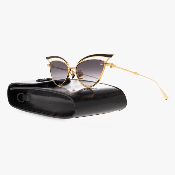 NWT VALENTINO SUNGLASSES V-GLASSLINER GOLD GRAY SUNGLASSES VALENTINO VLS-118A - Picture 3 of 4